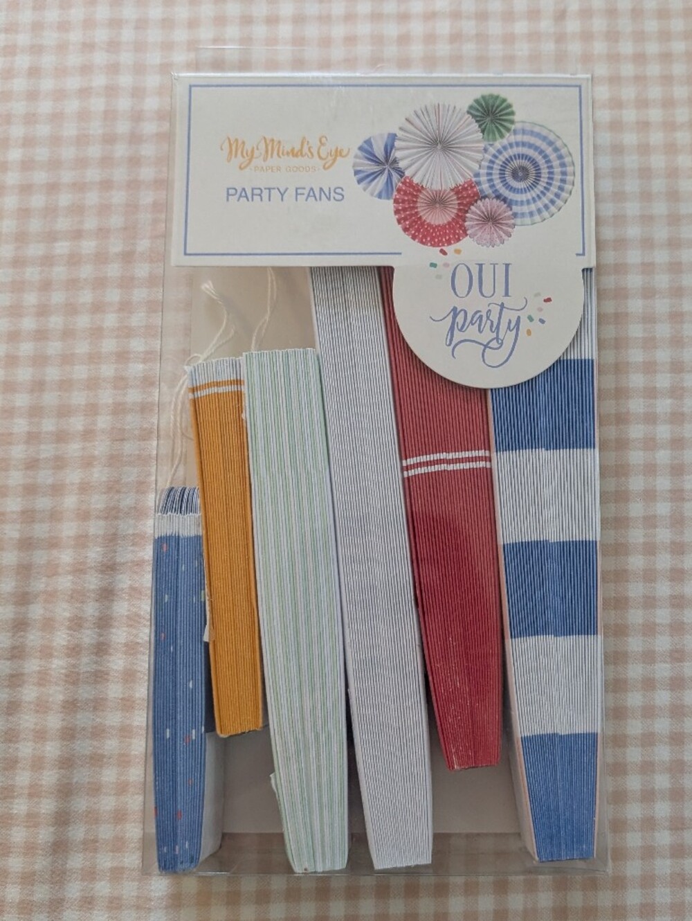 My Mind's Eye "Oui Party" Double-Sided Paper Party Fans (Set of 6)